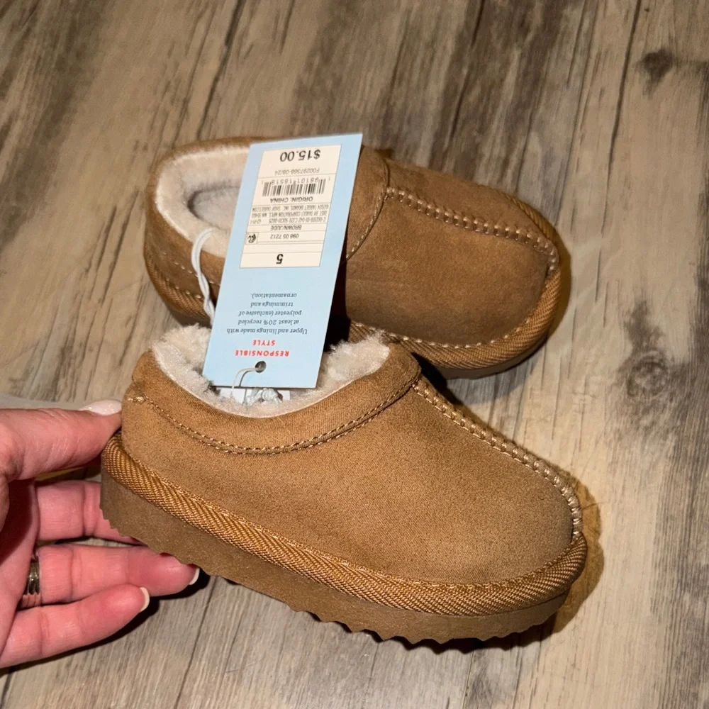 Cat & Jack Toddler Brown Faux-Suede Slip-On Moccasins